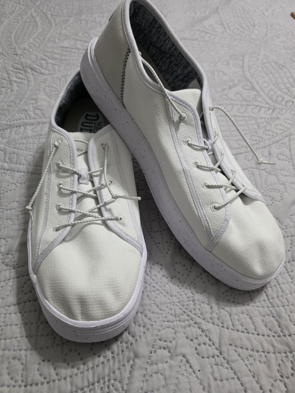 Men's Hey Dude White Canvas Sneakers Size 14